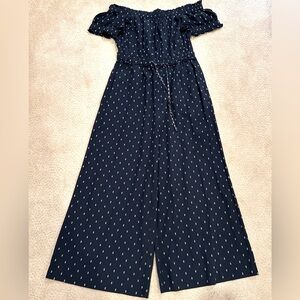 Anthropologie Off Shoulder Findley Jumpsuit with Pockets